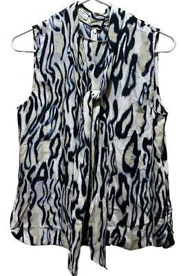 Blusa sin mangas de seda Equipment estampada multicolor talla S Foto 1 de 4