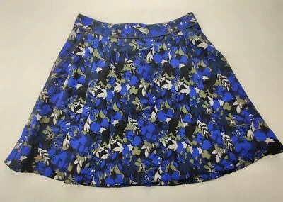 Tommy Hilfiger Wmn's Sz 2 плиссированные расклешенные карманы цветочный с подкладкой синий/черный юбка - Изображение 1 из 4