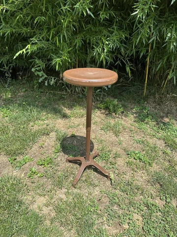 1940s Rare Industrial VTG Toledo Style Metal Bar DRAFTING Chair stool Dentist Cover