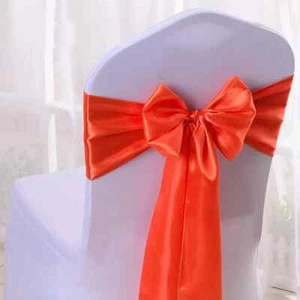 10pcs/50pcs Satin Chair Sash Knots Party Banquet Chair Tie Back Belt Decoration - Picture 1 of 44
