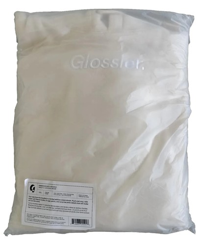 OFF WHITE Felpa con cappuccio GLOSSIER edizione limitata ricamata panna 2X XXL XX Large nuova con scatola