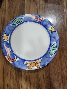 Vintage Pier 1 Hand Painted Plate 8" Sea Live - Picture 1 of 6