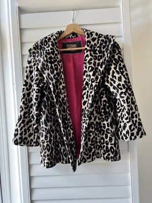 Chaqueta de piel sintética de lujo y2k MISS SIXTY mediana rara esposa de la mafia de colección leopardo Foto 1 de 4