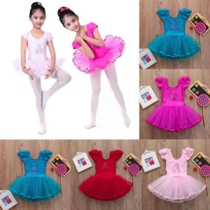 Toddler Girls Gauze Leotards Ballet Bodysuit Dancewear Dress Clothes Outfits N - Picture 1 of 29
