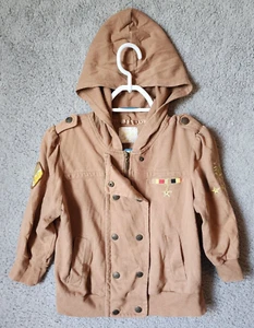 Southpole Women's 3/4 Sleeve Cropped Hoodie Zip/Snap Close Y2K Military Size M - Picture 1 of 16
