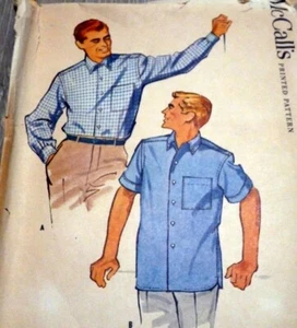 *VTG 1950s MENS SHIRT Sewing Pattern SMALL CHEST 34-36 - Picture 1 of 1