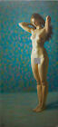 Original Unframed Oil Painting Female Nude Girl artwork blonde hair woman art