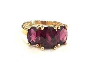 Anillo granates oro amarillo 14k talla 5 - Imagen 1 de 6