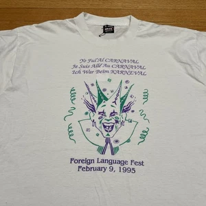 Camisa payaso bufón festival lengua extranjera vintage - Imagen 1 de 4
