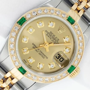 RELOJ ROLEX DAMAS DATEJUST CHAMPAGNE DIAMANTES CON BISEL ORO AMARILLO 18K 79173 - Imagen 1 de 12