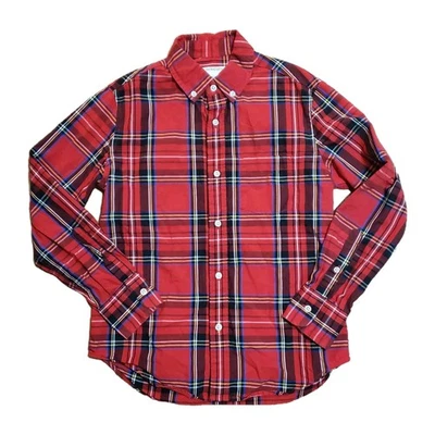 J.Crew CrewCuts Boys Size 10 Tartan Plaid Christmas Long Sleeve Button Shirt  - Image 1 of 4
