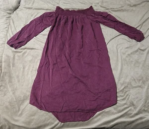 Isabel Umstandskleid weinrot burgund gesmokt schulterfrei runder Saum Medium - Bild 1 von 5