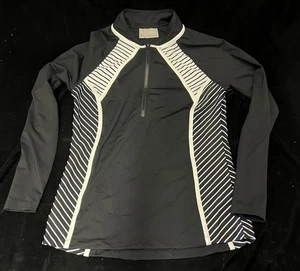 Top técnico Athleta negro manga larga 1/2 cremallera para mujer M - Imagen 1 de 5