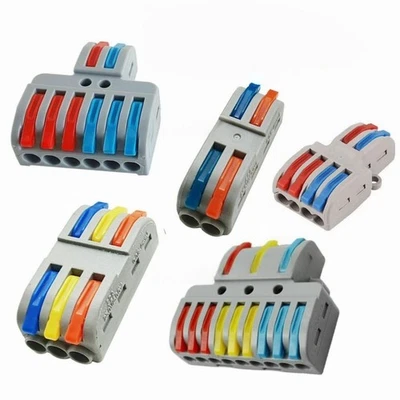 Electrical Wire Cable Connectors Compact Series Reusable 2/3 In 2/3/4/6/9 Out UK - Image 1 of 4