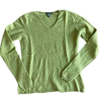 Suéter feminino de manga comprida Griff de cashmere gola V em excelente estado usado tamanho pequeno - Imagem 1 de 4