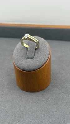 10K Yellow Gold Diamond Ring 3.18g – Size 6.75 – Solitaire & Accents - Image 1 of 4