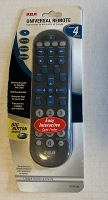 RCA 4-Device Universal Remote Control Easy Interactive Code Finder Big Button - Image 1 of 4