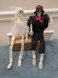 Usado en Excelente Condición Clásico Posable Esqueleto Boda Pareja - Imagen 1 de 4