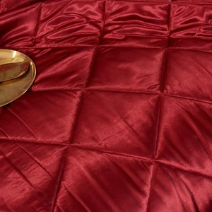 8 Piece Satin Silky Comforter Set Quilted Bedding Sets Burgundy Twin - Picture 1 of 5