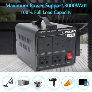 3000W Voltage Converter Transformer Step Up Step Down 110v-230v/230v-110v Heavy - Picture 1 of 6