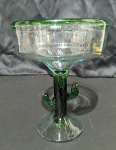 Mundgeblasenes Glas Saguaro Kaktus Margarita/Martini Glas 6 3/4" 4 verfügbar - Bild 1 von 10