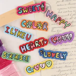 Cute Words Embroidered Iron on Biker Motorcycle Patches Fabric Badge Sticker Cap - Picture 1 of 14