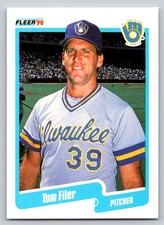 1990  Fleer #322 Tom Filer Milwaukee Brewers