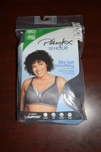 New Playtex 44D Bra 18 Hour Wirefree Silky Soft Smoothing Private Jet Gray - Picture 1 of 2