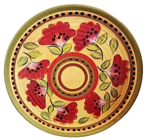 Tabletops Gallery LOLA Red Poppy Serving Platter Discontinued *READ* - Picture 1 of 6