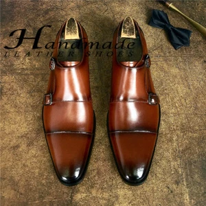 Men's Business Cowhide Formal Shoes British Genuine Leather Casual Wedding Shoes - Picture 1 of 12