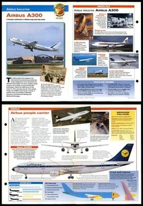 Airbus A300 #3 Airliners Aircraft Of The World Fold-Out Card - Picture 1 of 1