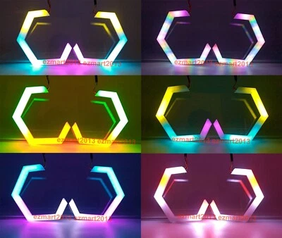 4pcs RGBW for Infiniti G25 Q40 G37 Sedan 10-15 Flow series Chasing Hex halo DRL - Image 1 of 4