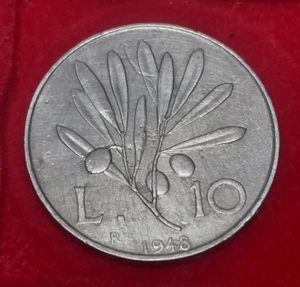 Italia 10 Lire 1948 "Ulivo" in BB Non Comune - Foto 1 di 2