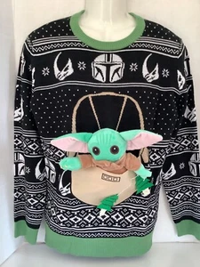 NUEVO SUÉTER NAVIDAD FEO MANDALORIANO MANDALORIANO STAR WARS TALLA L 3D NUEVO SIN ETIQUETAS - Imagen 1 de 4