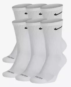 NIKE Dri-FIT Allenamento Everyday 6 Paia Calze Crew Grandi (8-12) Bianco - Foto 1 di 1