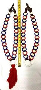 Vintage Pferde Parade Deko. Rot/weiß/blau Paar! Sehr schön! Must see. - Bild 1 von 5