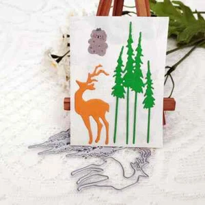 Christmas Deer Tree Metal Cutting Dies Scrapbook Embossing Stencils Paper Craft - Picture 1 of 5