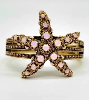 Heidi Daus Turmalina Rosa Swarovski Cristal Estrella de Mar Declaración Puño con Bisagras Foto 1 de 4