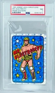 WMMC AWA 1985 Mr. Electricity Lucha libre prisma pegatina PSA 7 POP 1 segundo mejor - Imagen 1 de 2