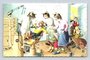 Alfred Mainzer Katzen Zahnarzt Trauma anthropomorphe Postkarte 4872 - Bild 1 von 2