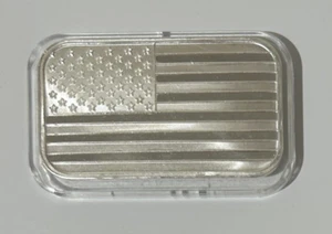 Amerikanische Flagge 1 Oz .999 Silberbarren SilverTowne Silberbarren in Kunststoffschutz - Bild 1 von 3