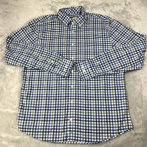 Johnnie O Hemd Herren Large blau grün kariert Knopfleiste Hangin Out Freizeit Preppy - Bild 1 von 10