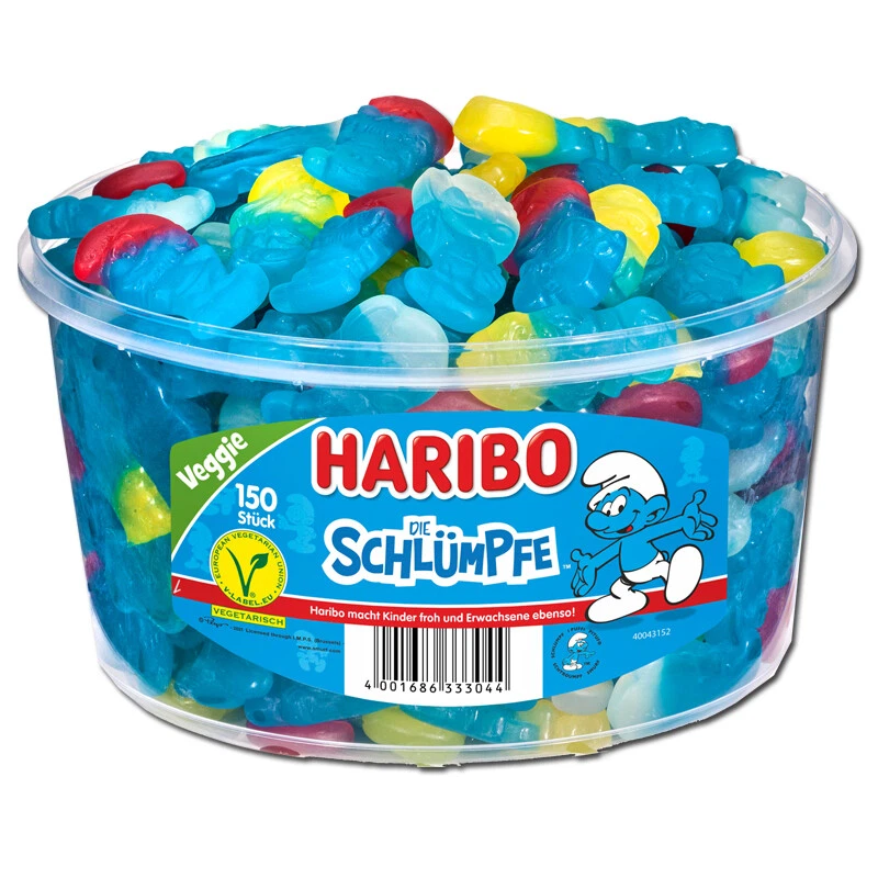 (5,89€/1kg) Haribo Schlümpfe, Fruchtgummi, 150 Stück - Bild 1 von 1