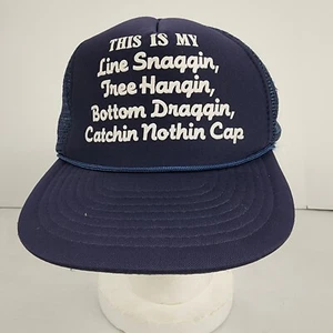Vintage Speedway Mesh Trucker Snapback Novelty Hat Fishing Catchin Nothin Cap - Picture 1 of 7