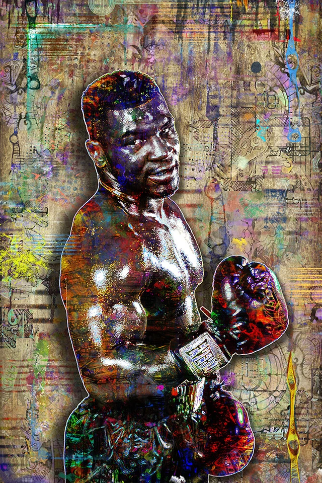 MIKE TYSON Poster, Iron Mike Tyson Pop Art Tribute Free Shipping US - Image 1 of 4