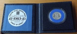 Jersey British Sterling Silver £1.00 Coin 1983 St Helier Proof Grade Cased Rare. - Picture 1 of 3
