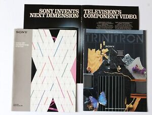 Sony Trinitron XBR Brochures, Profeel Advertisement, Set of 3, 1980s