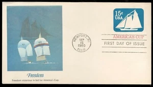 US. U598 15c. Yacht, America's Cup, #6 Fleetwood FDC. MNH. 1980 - Picture 1 of 2