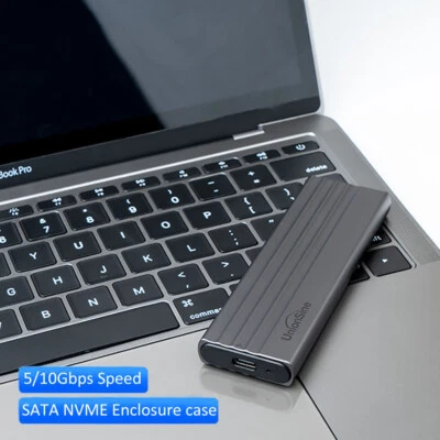 UNIONSINE M.2 NVMe SATA SSD Gehäuse USB C 3.2 Adapter Alu Externes Case für B/ M/ M+B Key