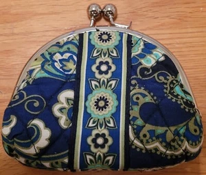 Vera Bradley Rhythm & Blues Double Kiss Kisslock Coin Purse New & Never Used - Picture 1 of 3